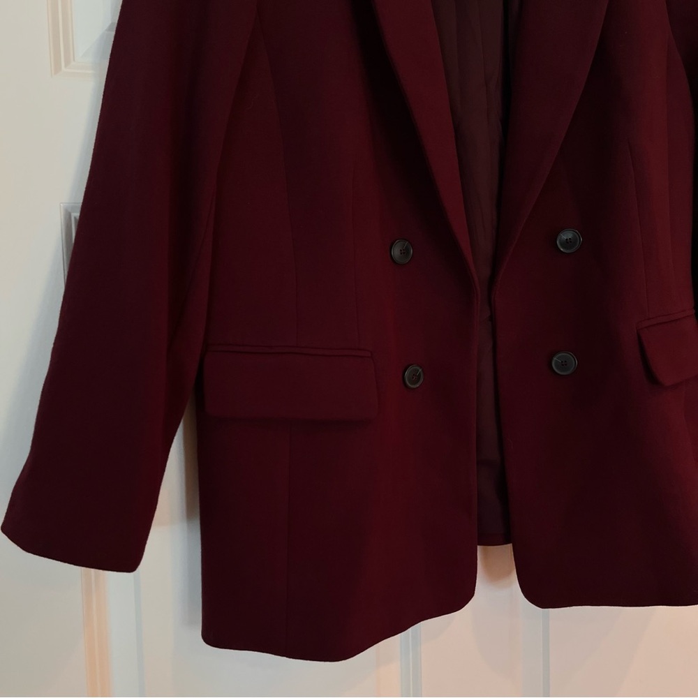 NWT Talbots Knit Blazer Size 16P Petite Rich Burgundy Open Front Stretch ~ $189 - Picture 4 of 11